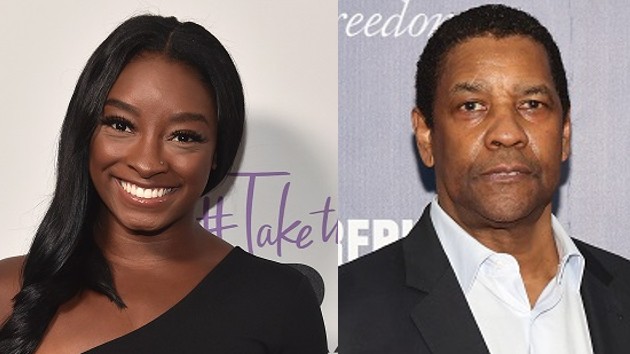 Getty Simone Biles Denzel Washington 07012022