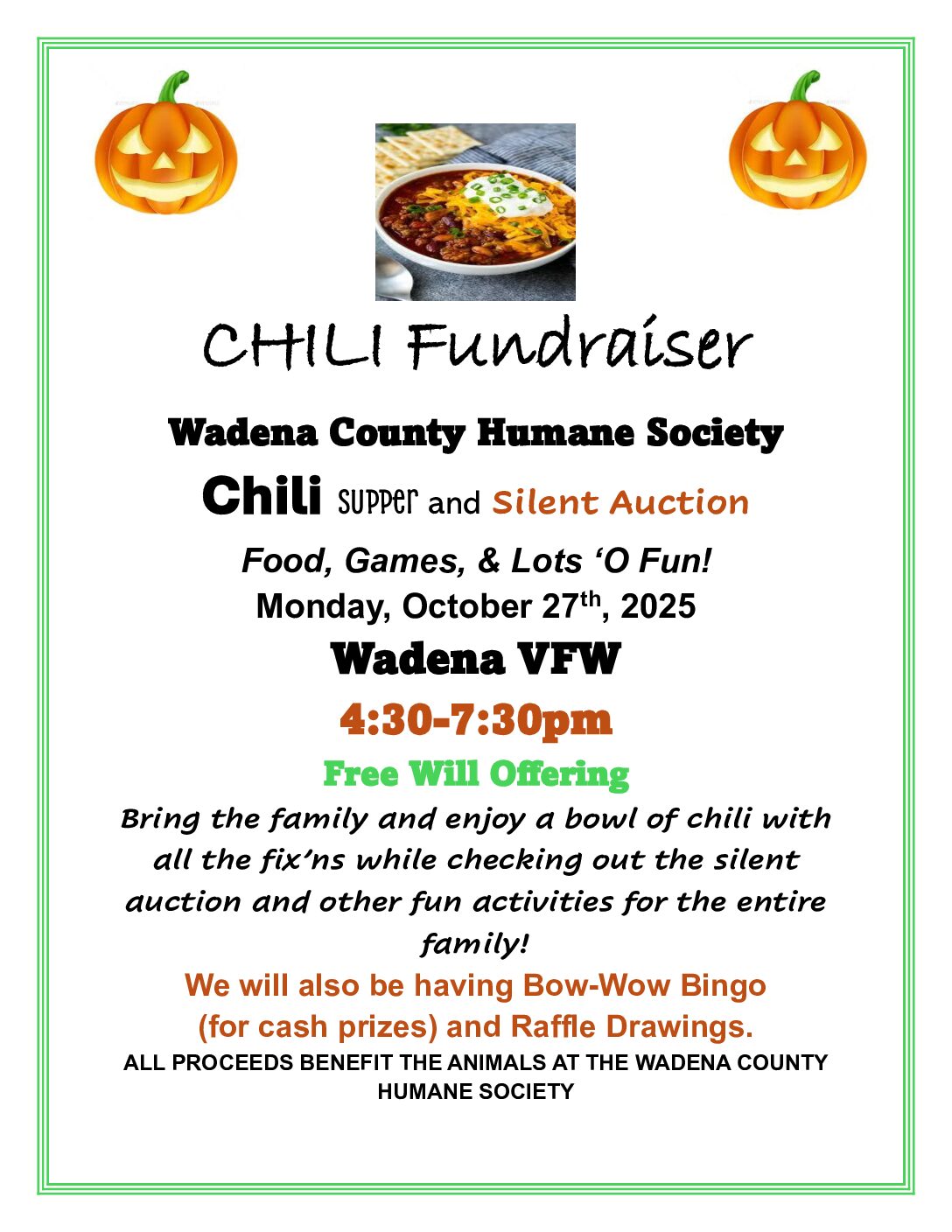 '25 chili fundraiser