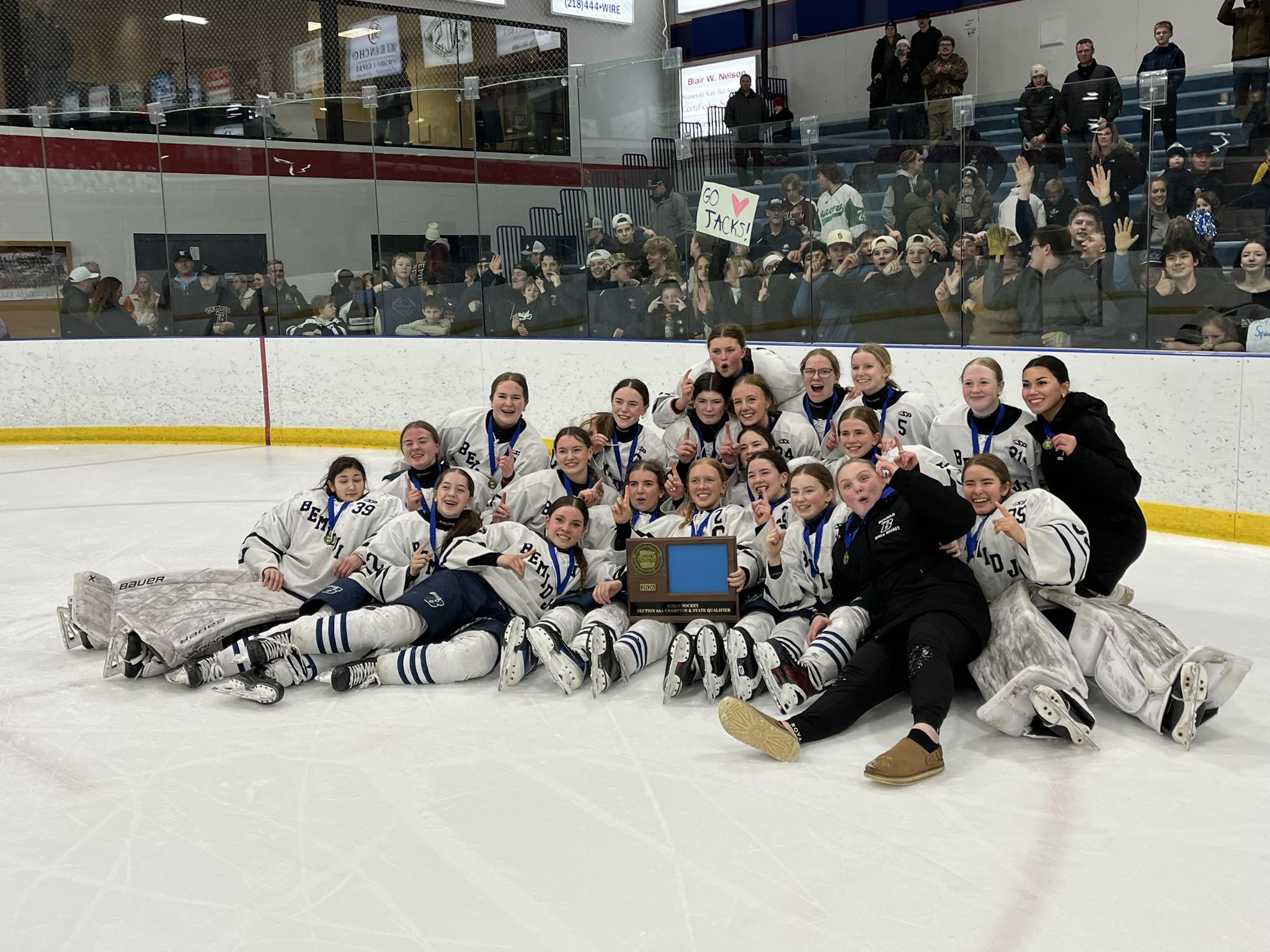 Bemidji girls hockey section champs 2026